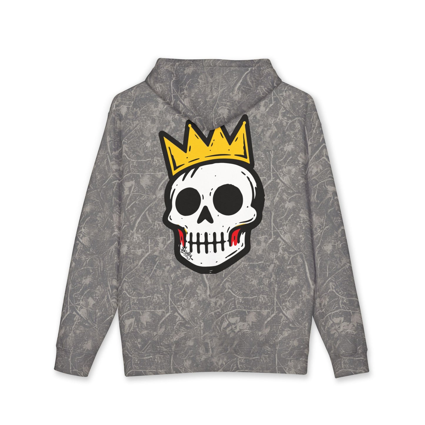 Skully Script Logo Hoodie | Crowned Skull Graphic Hoodie
