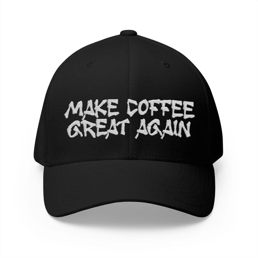 DAB "Make Coffee Great Again" Embroidered Cap | Structured Closed-Back Hat