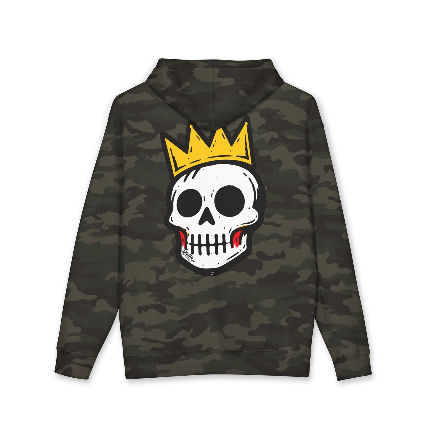 Skully Script Logo Hoodie | Crowned Skull Graphic Hoodie