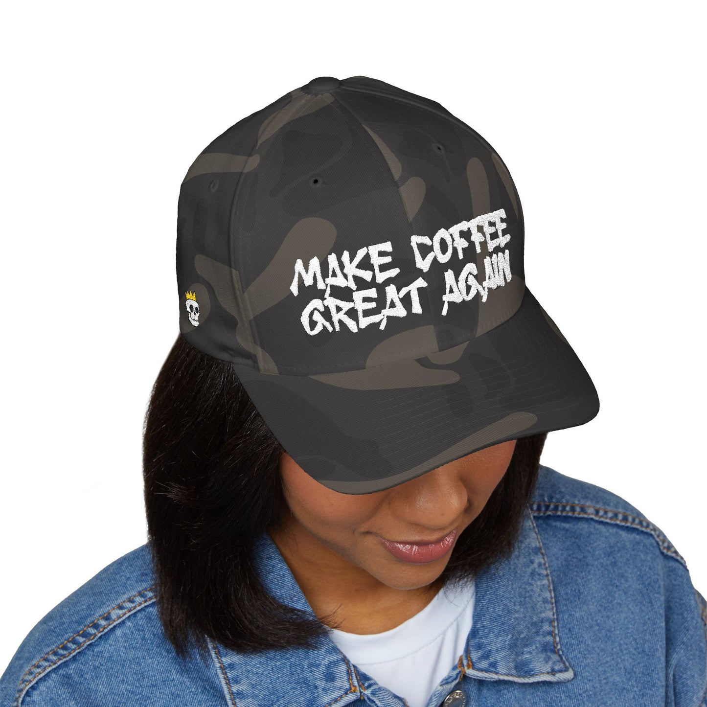 DAB "Make Coffee Great Again" Embroidered Cap | Structured Closed-Back Hat