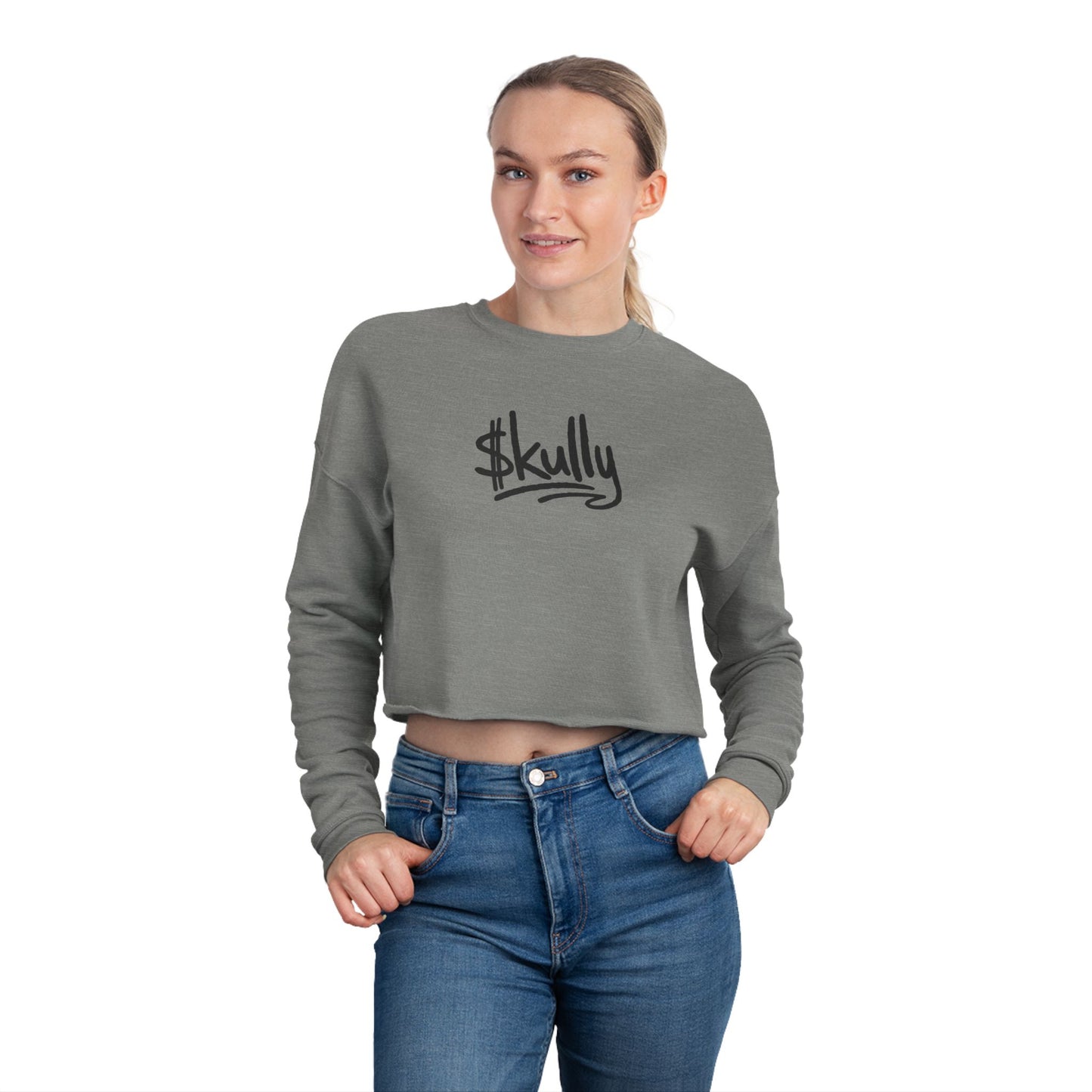 DAB Skully Graphic Cropped Sweatshirt | skull crown streetwear