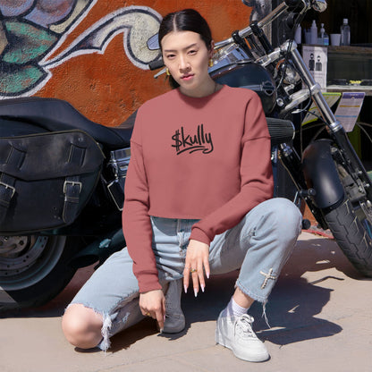 DAB Skully Graphic Cropped Sweatshirt | skull crown streetwear