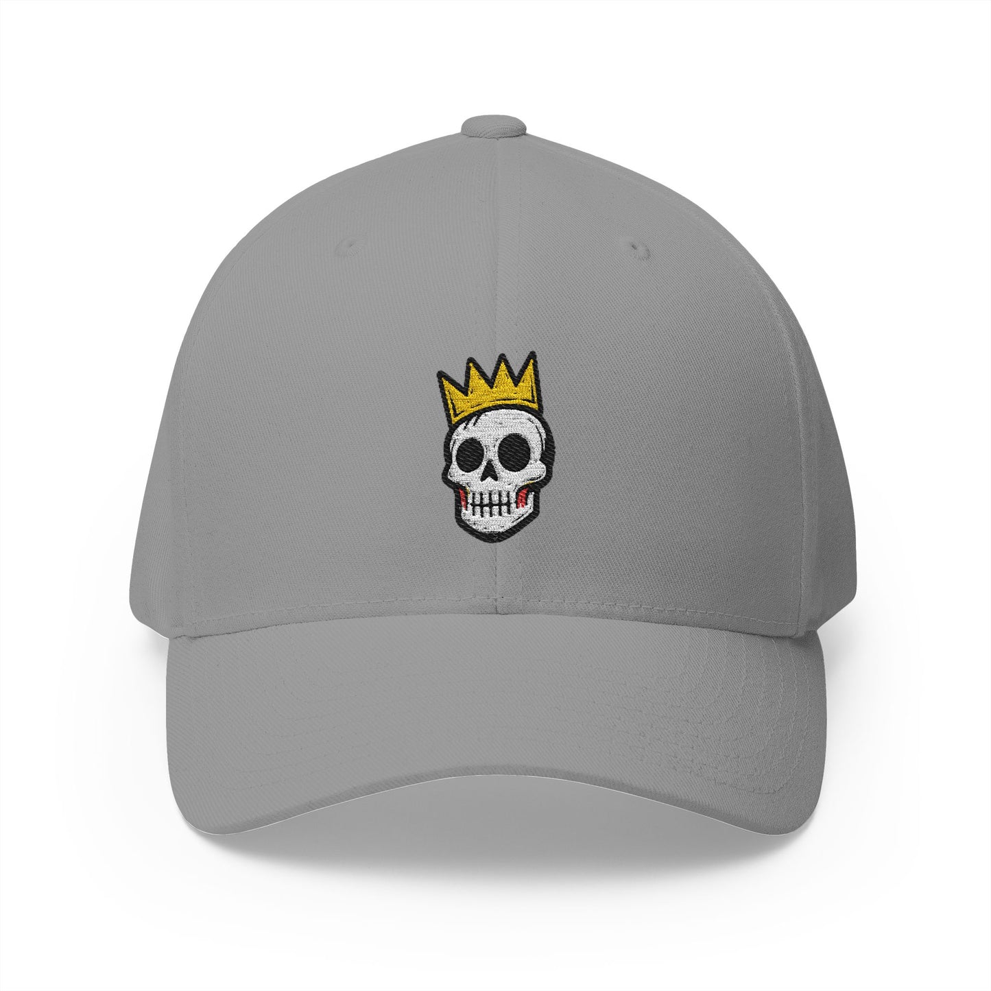 Crowned Skull Embroidered Cap | Structured Closed-Back Hat