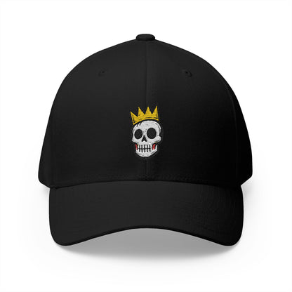 Crowned Skull Embroidered Cap | Structured Closed-Back Hat