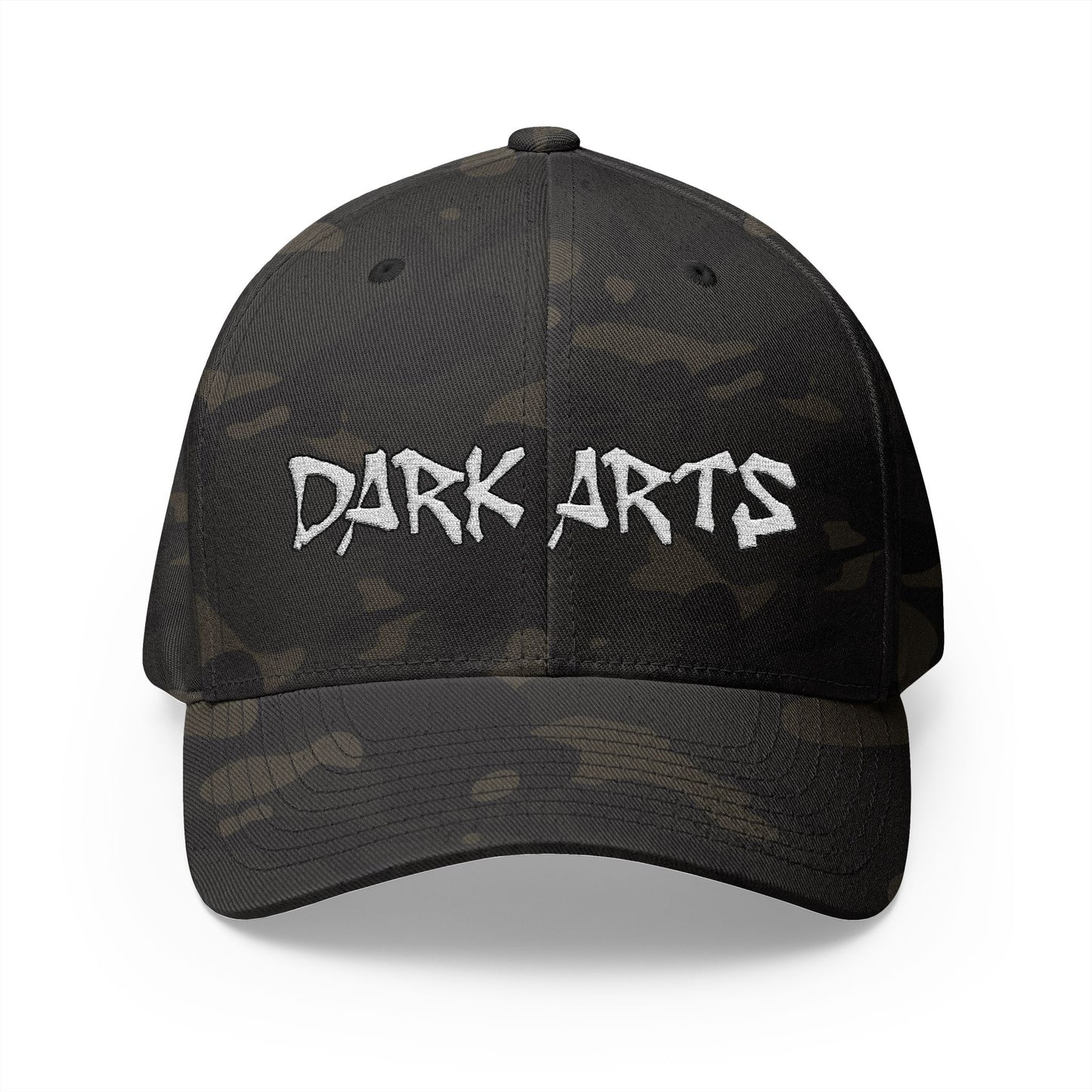 DAB "DARK ARTS" Text w/ small Crowned Skull Embroidered Cap | Structured Closed-Back Hat
