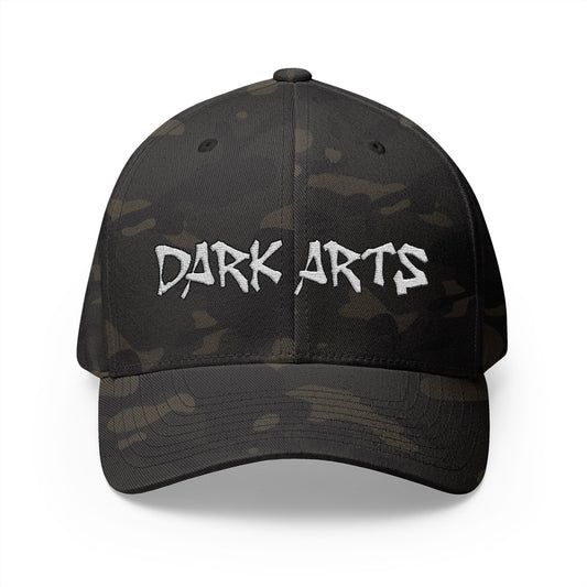 DAB "DARK ARTS" Text w/ small Crowned Skull Embroidered Cap | Structured Closed-Back Hat