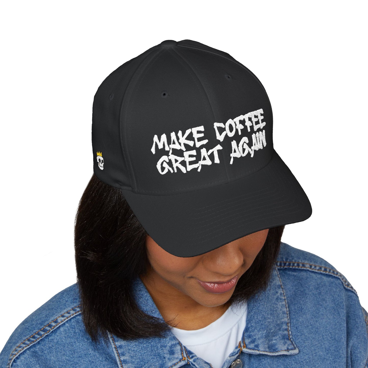 DAB "Make Coffee Great Again" Embroidered Cap | Structured Closed-Back Hat