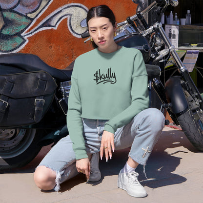 DAB Skully Graphic Cropped Sweatshirt | skull crown streetwear
