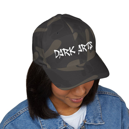 DAB "DARK ARTS" Text w/ small Crowned Skull Embroidered Cap | Structured Closed-Back Hat